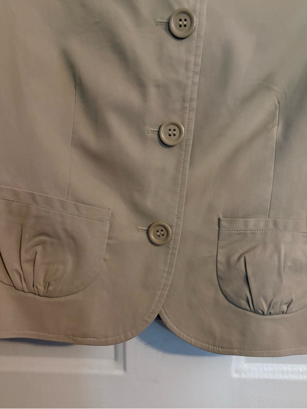 LOFT Petite Women's Tan Button-Front Jacket 6P - Picture 3 of 6